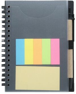 Draagbare Sticky Notes Notepad Kawaii Briefpapier Dagboek Notebook Met Pen School zwart