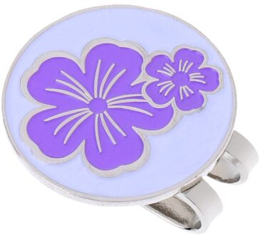 Draagbare Stijlvolle Bloem Golf Hoed Clip Met Afneembare Magnetische Golfbal Marker Golf Cadeau Voor Vrienden Familie Golf Liefhebbers paars