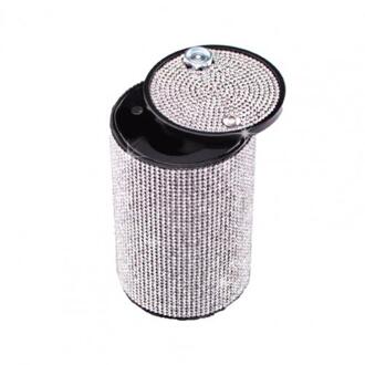 Draagbare Strass Metalen As Houder Vrouwen Auto Universele Asbak Vlamvertragende Duurzaam Fonkelende Exterieur Stijlvolle Afdichting zwart