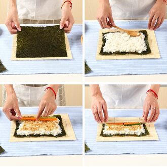 Draagbare Sushi Bamboe Mat Japanse Koreaanse Familie Diy Keuken Kip Roll Sushi Maken Gereedschappen