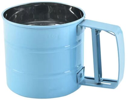 Draagbare Taart Netto Zeef Meel Zeef Filter Zeef Hand-Held Meel Zeef Hand Gedrukt Meel Zeef Bakken Tool koken Gadgets lucht blauw