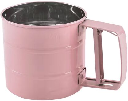 Draagbare Taart Netto Zeef Meel Zeef Filter Zeef Hand-Held Meel Zeef Hand Gedrukt Meel Zeef Bakken Tool koken Gadgets Roze