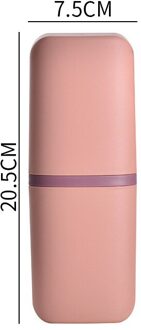 Draagbare Tandenborstelhouder Doos Outdoor Reizen Camping Tandenborstel Organizer Case Badkamer Accessoires Tandpasta Doos roze