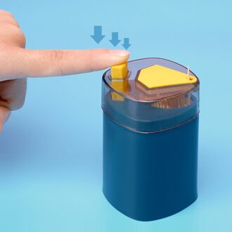 Draagbare Tandenstoker Houder Dispenser Automatische Pop-Up Tandenstoker Box Container Voor Restaurant Keuken Tandenstokers Dispenser blauw