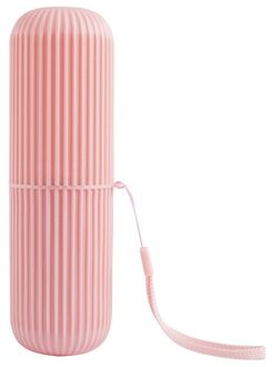 Draagbare Tandpasta Tandenborstel Houder Case Antislip Strip Germproof Organizer Box Plastic Paar Badkamer Accessoires roze