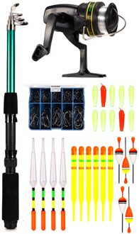 Draagbare Telescopische Hengel Reel Combo Carbon Fiber Fishing Pole Met Volledige Kits Draagtas Voor Reizen Zoutwater Zoetwater