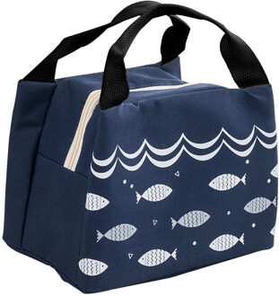 Draagbare Thermische Lunch Tas Mode Vis Geïsoleerde Koeltas Voor Mannen Vrouwen Grote Capaciteit Waterdichte Picknick Tas blauw