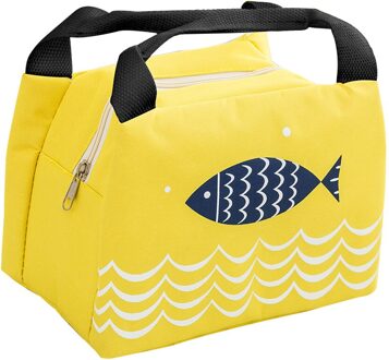 Draagbare Thermische Lunch Tas Mode Vis Geïsoleerde Koeltas Voor Mannen Vrouwen Grote Capaciteit Waterdichte Picknick Tas geel