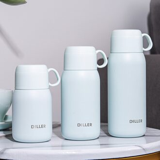 Draagbare Thermos Kopjes En Mokken 304 Rvs Thermos Water Handvat Beker Deksel Voor Jongens En Meisjes Thermo Flessen Voor koffie 180ml / Blauw