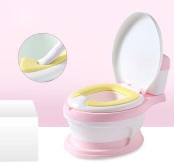 draagbare toilet voor baby wc potje voor gratis potje brush + cleaning bag PU roze