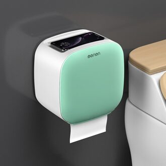 Draagbare Toiletrolhouder Plank Tissue Doos Waterdichte Badkamer Wc Papierlade Wall Mount Roll Papier Opbergdoos Organizer groen A
