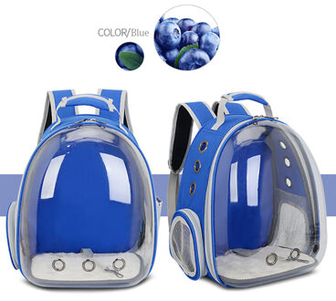 Draagbare Transparante Capsule Pet Kat Hond Kitty Puppy Rugzak Carrier Outdoor Reistas Kat Dragers Dierbenodigdheden 31Cm X 42Cm blauw