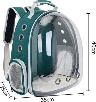 Draagbare Transparante Capsule Pet Kat Hond Kitty Puppy Rugzak Carrier Outdoor Reistas Kat Dragers Dierbenodigdheden 31Cm X 42Cm groen