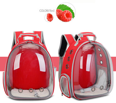 Draagbare Transparante Capsule Pet Kat Hond Kitty Puppy Rugzak Carrier Outdoor Reistas Kat Dragers Dierbenodigdheden 31Cm X 42Cm rood