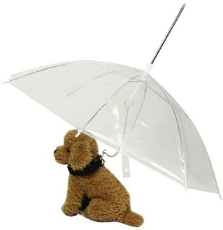 Draagbare Transparante Kleine Hond Kat Pet Paraplu Met Ketting Droog In Regen Outdoor Gear Tool