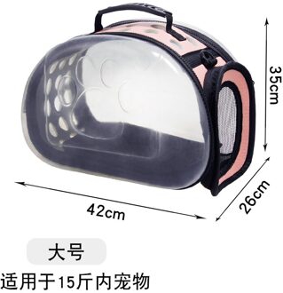 Draagbare Transparante Sling Bag Met Anti-Slip Bodem Veilig Ademend Pet Carrier Voor Kat Roze / L