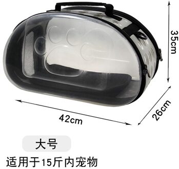 Draagbare Transparante Sling Bag Met Anti-Slip Bodem Veilig Ademend Pet Carrier Voor Kat zwart / L