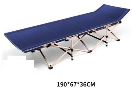Draagbare Tuin Vouwen Bed Dutje Bank Fauteuil Stoel 190X67cm Marineblauw