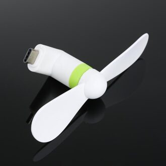 Draagbare Type-C Fan Stille Sterke Wind Mini Fan Voor Telefoon Desktop Laptop Type C Fan Voor Xiaomi Huawei sumsung Telefoon Accessoires wit