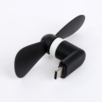 Draagbare Type-C Fan Stille Sterke Wind Mini Fan Voor Telefoon Desktop Laptop Type C Fan Voor Xiaomi Huawei sumsung Telefoon Accessoires zwart