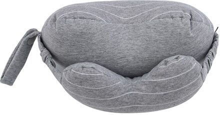 Draagbare U-Vormige Kussen Multifunctionele 2 In 1 Oogmasker Nekkussen Vliegtuig Kantoor Dutje Kussens Comfortabele home Decor licht grijs