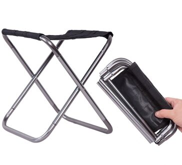 Draagbare Ultralight Camping Stoel Outdoor Vouwen Vissen Stoel Alluminum Legering Strand Picknick Stoel Lager 85Kg Bbq Kruk zilver