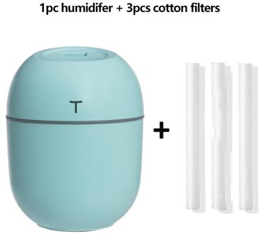 Draagbare Ultrasone Mini Luchtbevochtiger 200Ml Bevochtigen Cup Voor Home Auto Usb Fogger Mist Maker Met Led Night Lamp groen