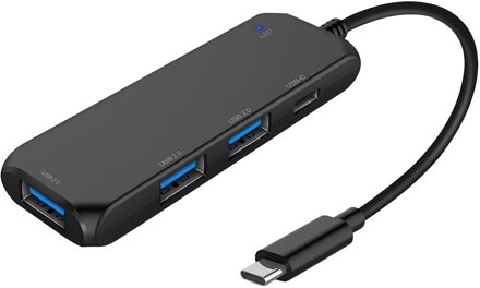 Draagbare USB-C 4K Hub Type-C Naar Usb 2.0 Adapter Met 1 Mannelijke Poort 4 Vrouwelijke Poorten Dq
