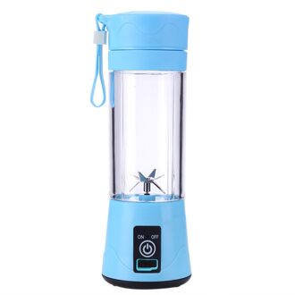 Draagbare Usb Juicer 380 Ml 6 Blades Handhels Fles Usb Elektrische Fruit Citrus Lemon Juicer Blender Squeezer Ruimer Machine Tool Blauw