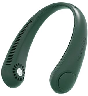 Draagbare Usb Oplaadbare Hals Opknoping Fan Mini Luchtkoeler Conditioner 3 Speed Persoonlijke Ventilator Voor Reizen Outdoor Retailsale groen