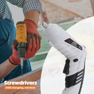 Draagbare Usb Opladen Draadloze Mini Elektrische Schroevendraaier 3.6V Oplaadbare Handboor Praktische Boor Voedingen