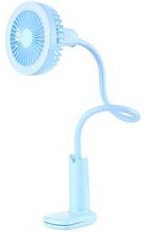 Draagbare Usb Ventilator Flexibele Met Led Licht 2 Speed Verstelbare Koeler Mini Fan Handig Klein Bureau Desktop Usb Koelventilator voor Kind blauw