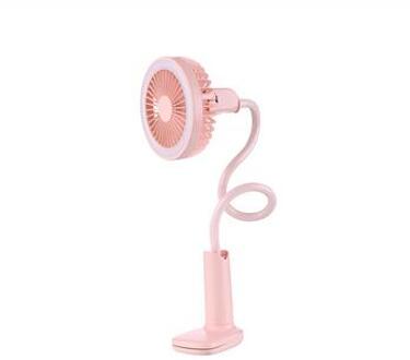 Draagbare Usb Ventilator Flexibele Met Led Licht 2 Speed Verstelbare Koeler Mini Fan Handig Klein Bureau Desktop Usb Koelventilator voor Kind roze