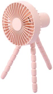 Draagbare Ventilator 3 Snelheid Desk Usb Oplaadbare 1800Mah Clip Koelventilator Met Statief Voor Kamer Wandelwagen Fiets Auto Thuis airconditioner roze
