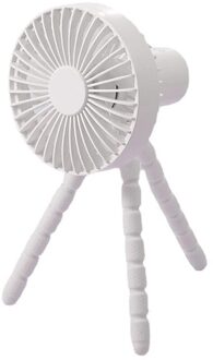 Draagbare Ventilator 3 Snelheid Desk Usb Oplaadbare 1800Mah Clip Koelventilator Met Statief Voor Kamer Wandelwagen Fiets Auto Thuis airconditioner wit
