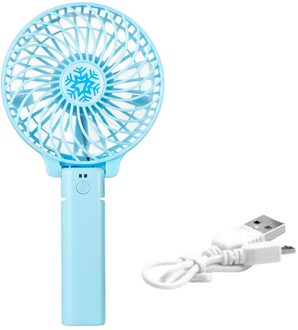 Draagbare Ventilator Handheld Mini Ventilator Usb Oplaadbare Opvouwbaar Desk Air Cooler Fan Personal Air Cooling Fans 3 Speed Kantoor Outdoor blauw