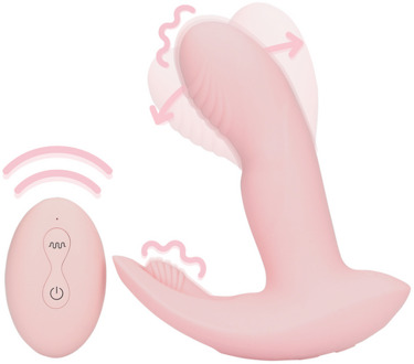 Draagbare Vinger Beweging Vibrator met Afstandsbediening - Cherry Chiffon