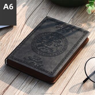Draagbare Vintage Patroon Pu Lederen Notebook Dagboek Notepad Briefpapier Reiziger Journal F26 21 koffie