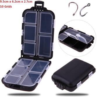 Draagbare Visgerei Doos Waterdichte Plastic Vissen Lokken Haak Rig Aas Storage Case Organizer Container Vis Lokt Pesca zwart