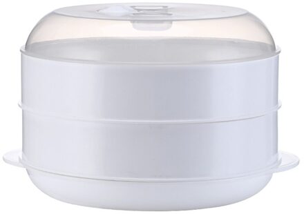 Draagbare Voedsel Stoomboot Voor Magnetron Ronde Enkele/Dubbele Tier Plastic Voedsel Stoomboot Voedsel Fornuis Stoomboot Kookgerei Keuken Tool