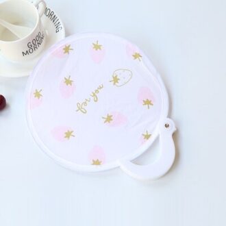 Draagbare Vouwen Fan Ronde Doek Pocket Fan Reizen Souvenir Doek Tas Bruiloft Gunsten en Pocket Fan hand fans aardbei