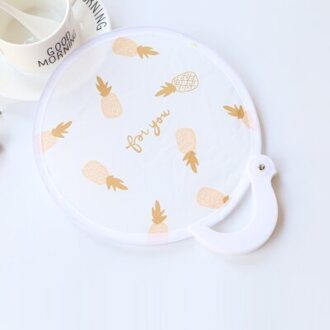 Draagbare Vouwen Fan Ronde Doek Pocket Fan Reizen Souvenir Doek Tas Bruiloft Gunsten en Pocket Fan hand fans ananas