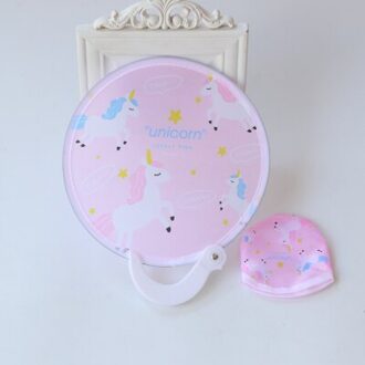 Draagbare Vouwen Fan Ronde Doek Pocket Fan Reizen Souvenir Doek Tas Bruiloft Gunsten en Pocket Fan hand fans eenhoorn