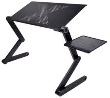 Draagbare Vouwen Laptop Bureau Verstelbare Aluminium Laptop Tafel Multifunctionele Notebook Bureau Met Muis Boord En Fan met muis board