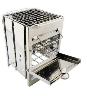 Draagbare Vouwen Outdoor Houtgestookte Roestvrijstalen Fornuis Picknick Bbq Grill