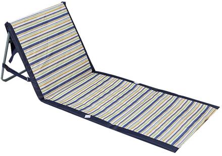 Draagbare Vouwen Rugleuning Strand Grond Mat Stoel Waterdicht Kussen Ligstoel Voor Buiten Camping Picknick Mat blauw
