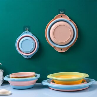 Draagbare Vouwen Wastafel Reizen Wastafel Huishouden Schone Kom Midden Size Pp Badkamer Wastafel Reizen Camping Kom M geel 32x18x9cm