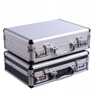 Draagbare wachtwoord toolbox multifunctionele Koffer storage case aluminium Veiligheid instrument apparatuur geval met spons zwart