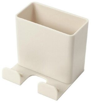Draagbare Wandmontage Mobiele Telefoon Opbergdoos Afstandsbediening Container Houders Smartphone Lading Rack Holder Home Storage Beige