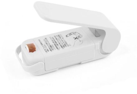 Draagbare Warmte Sealer Mini Sealer Plastic Pakket Opbergtas Sluitmachine Keuken Opbergtas Clips Keuken Gadgets wit 1stk